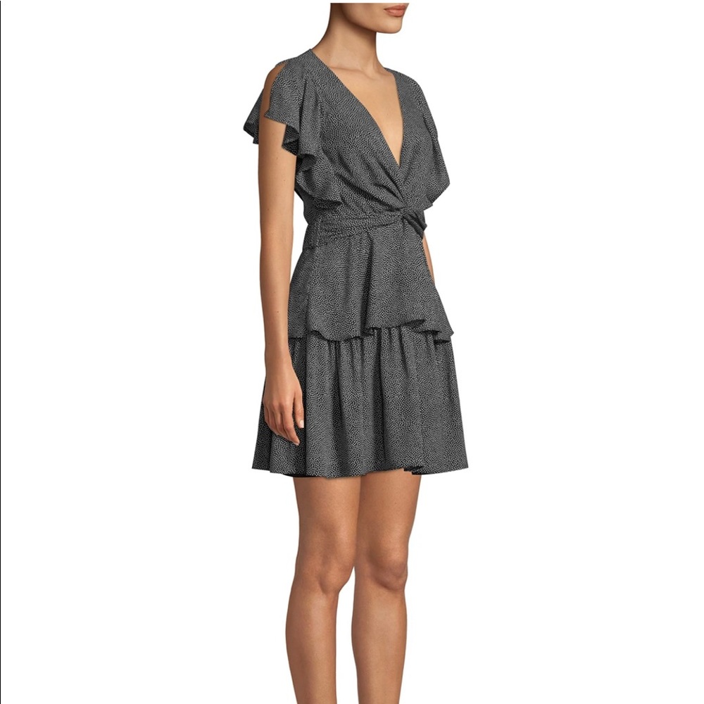 Dot-print V-Neck Flutter Sleeve Dress brand new - Picture 2 of 6